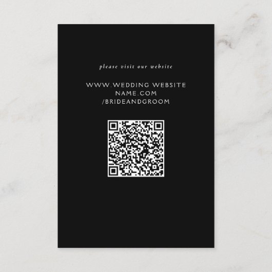 Formele schuifbladeren Zwart-wit Details Informatiekaartje (Achterkant)