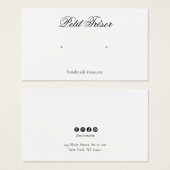 Formele Script Elegant White Earring Display Kaart (Voorkant /achterkant)