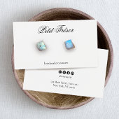 Formele Script Elegant White Earring Display Kaart