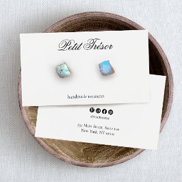 Formele Script Elegant White Earring Display Kaart