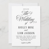 Formele script elegante trouwkaart kaart (Voorkant)