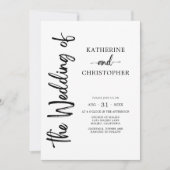 Formele Script Foto Zwart Wit Elegant Huwelijk Kaart (Voorkant)