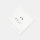 Formele Script Monogram Weddenschap Tafel Servet (Hoek)