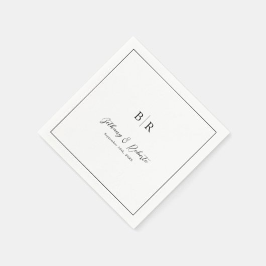 Formele Script Monogram Weddenschap Tafel Servet (Hoek)