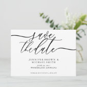 Formele Script Trouwdatum Opslaan Foto Save The Date (Staand voorkant)