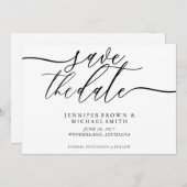 Formele Script Trouwdatum Opslaan Foto Save The Date (Voorkant / Achterkant)