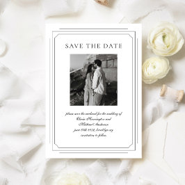 Formele Script w / Geometrische Lijst Foto bruilof Save The Date