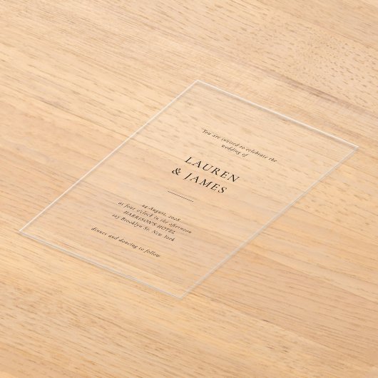 Formele Script Zwart-wit bruiloft uitnodiging (Laagn)