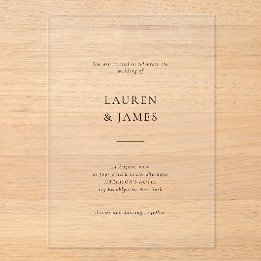 Formele Script Zwart-wit bruiloft uitnodiging (Voorkant)