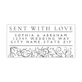 Formele scrollen bladeren schets trouwadres  zelfinktende stempel