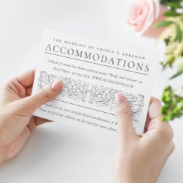 Formele scrollen bladeren zwart wit Accommodaties Informatiekaartje