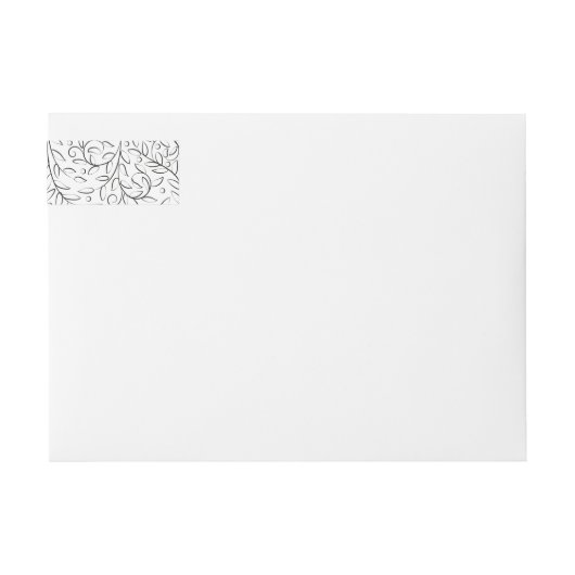 Formele scrollen bladeren zwart-wit bruiloft (Voorkant)