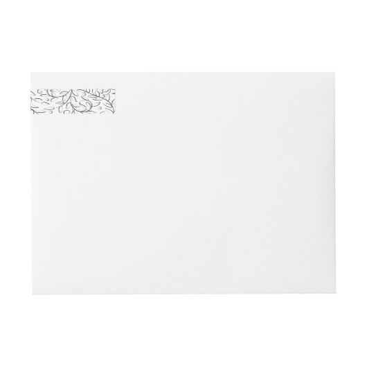 Formele scrollen bladeren zwart-wit bruiloft (Voorkant)