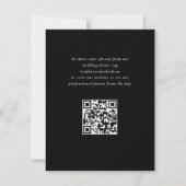 Formele scrollen bladeren zwart wit bruiloft foto bedankkaart (Achterkant)