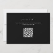 Formele scrollen bladeren zwart-wit bruiloft kaart (Achterkant)