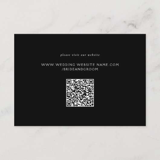 Formele scrollen bladeren zwart wit ontvangst informatiekaartje (Achterkant)