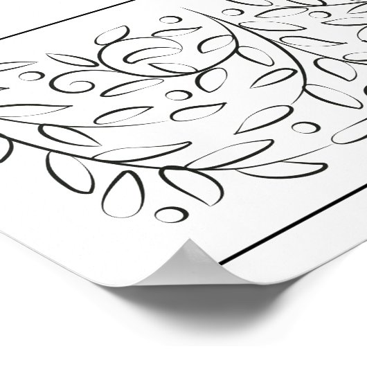 Formele scrollen verlaat bruiloft zitgrafiek poster (Hoek)