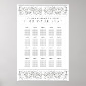 Formele scrollen verlaat bruiloft zitgrafiek poster (Voorkant)