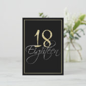 Formele Silver Black en Gold 18e verjaardag Kaart (Staand voorkant)