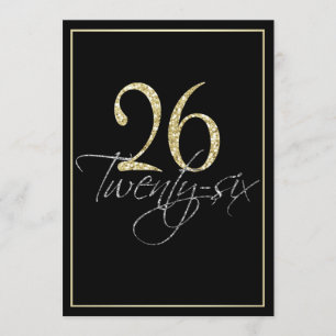 Formele Silver Black en Gold 26e verjaardag Kaart