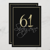 Formele Silver Black en Gold 61e verjaardag Kaart (Voorkant / Achterkant)