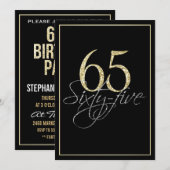 Formele Silver Black en Gold 65e verjaardag Kaart (Voorkant / Achterkant)