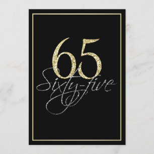 Formele Silver Black en Gold 65e verjaardag Kaart