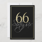 Formele Silver Black en Gold 66e verjaardag Kaart (Voorkant)