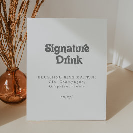 Formele Simpele Trouw Signature Drank Reclamebord Met Voetstuk