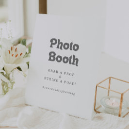 Formele Simpele Trouwfoto Booth Reclamebord Met Voetstuk