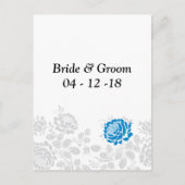 Formele sparen de Dates Briefkaarten Blauwe Floral (Voorkant)