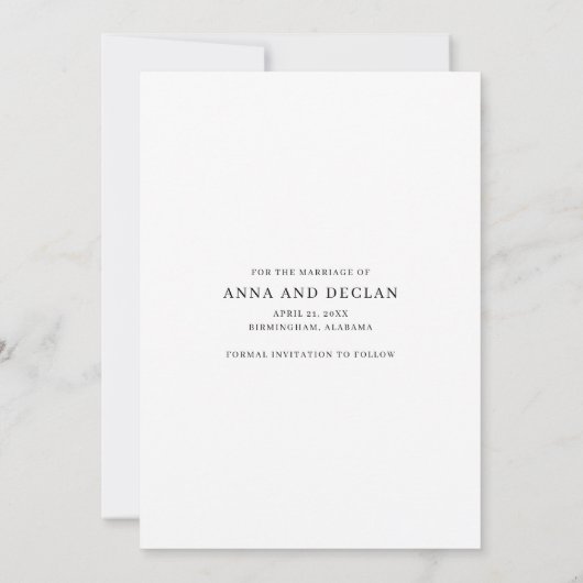 Formele sparen de Kaart van de Datum (Achterkant)