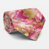 Formele stropdas | Marmer roze & goud (Opgerold)