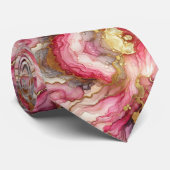 Formele stropdas | Marmer roze & goud (Opgerold)