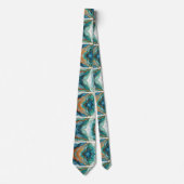 Formele stropdas | Marmer Teal Blauw & Goud (Voorkant)