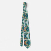 Formele stropdas | Marmer Teal Blauw & Goud (Achterkant)