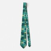 Formele stropdas | Marmer Teal Blauw & Goud (Voorkant)