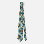 Formele stropdas | Marmer Teal Blauw & Goud (Voorkant)
