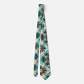 Formele stropdas | Marmer Teal Blauw & Goud (Achterkant)