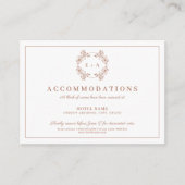 Formele  Terracota Monogram Bruiloft Informatiekaartje (Voorkant)