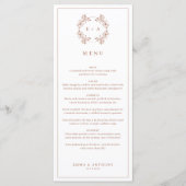 Formele  Terracota Monogram Bruiloft Menu (Voorkant)