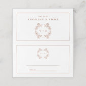 Formele  Terracota Monogram Bruiloft Plaatskaartje (Buitenkant ongevouwen)