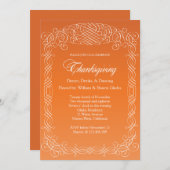 Formele Thanksgiving Uitnodigingskalligrafie Stijl Kaart (Voorkant / Achterkant)