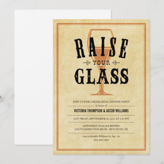 formele toast-repetities kaart (Voorkant / Achterkant)