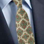 Formele Traditionele Crème Koper Turquois Patroon Stropdas