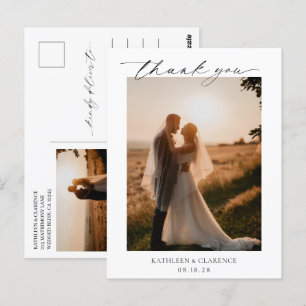 Formele Traditionele Foto Klassieke Bruiloft Dank  Briefkaart