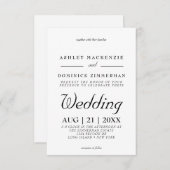 Formele Traditionele Minimale Uitnodiging voor het (Voorkant / Achterkant)