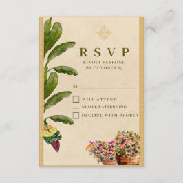 Formele traditionele trouw-RSvp-kaart | Elegant  RSVP Kaartje