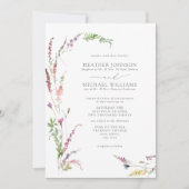 Formele Trendy Elegant Wildflower Floral Wedding Kaart (Voorkant)