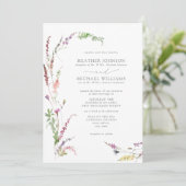 Formele Trendy Elegant Wildflower Floral Wedding Kaart (Staand voorkant)